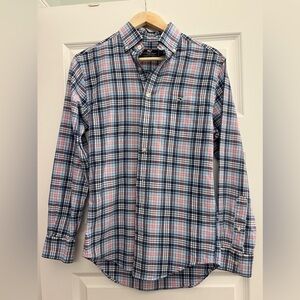 Vineyard Vines Classic Fit Tucker Shirt, Men’s XS, Pink/ Blue Plaid, EUC